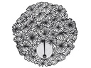 Chilewich Tischset Daisy Ø 38 cm, Schwarz
