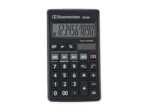 [90260310 1398734] Soennecken Taschenrechner CS150, Schwarz