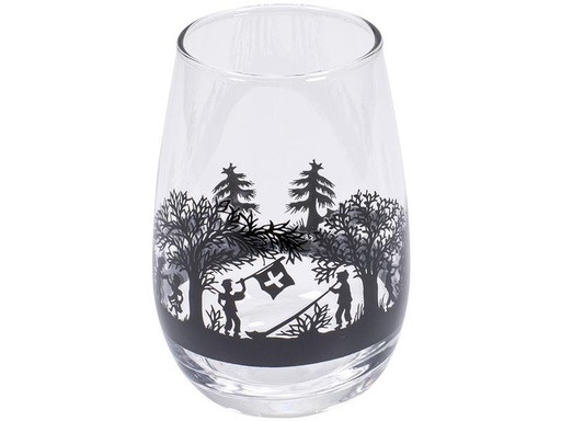 [90261164 1433201] Kadastar Trinkglas Bergchilbi 400 ml, 1 Stück, Schwarz/Transparent
