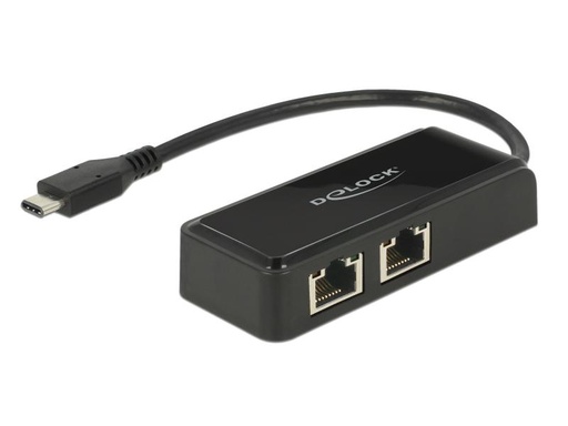 [90004513 846249] Delock Netzwerk-Adapter USB-C - 2xRJ-45 1Gbps
