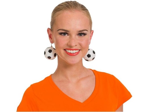 [90262024 1448086] Folat Partyaccessoire Ohrringe Fussball Ø 5 cm, 1 Paar