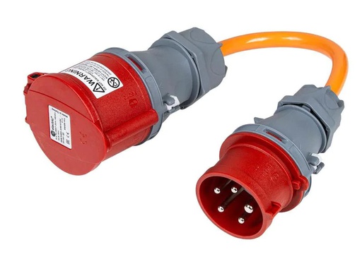 [90262241 1453022] Normrahmen Adapterkabel CEE32/5 Kupplung – CEE16/5 Stecker