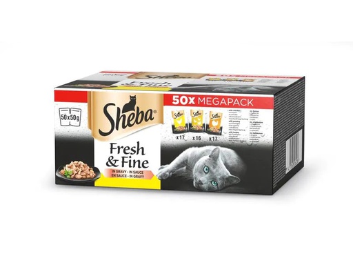 [90262800 1470243] Sheba Nassfutter Fresh &amp; Fine in Sauce Geflügel, 50 x 50 g
