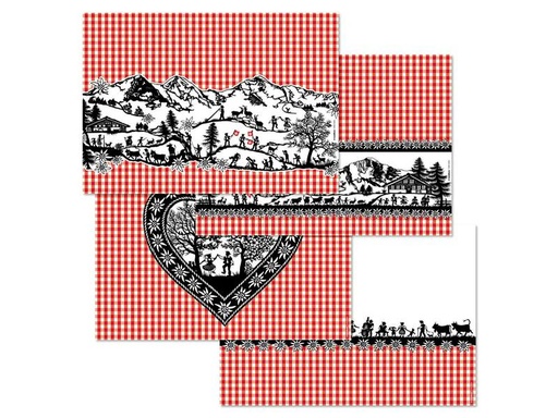 [90263066 1463422] Trendform Tischset Swiss Tradition 5, 29.7 cm x 42 cm, Rot/Schwarz