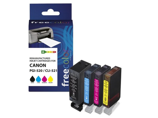[90263407 1440053] Freecolor Tinte Canon PGI-520 / CLI-521 Multipack Color