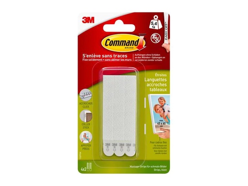 [90263726 294580] Command Klebepad Command M Schmal, 5.4 kg, Weiss, 4 Set
