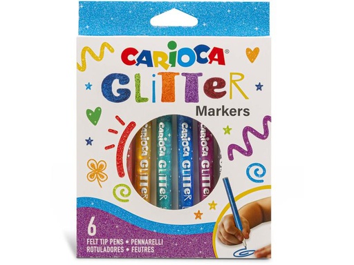 [90264007 1463526] Carioca Glitzerstift Glitter 6 Stück, Mehrfarbig