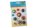 Folia Motivsticker Blumen Funny Blau/Gelb/Rot  11 Stück