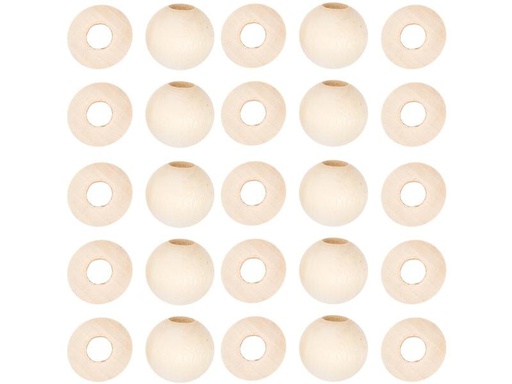 [90264968 1462787] lalana Holzperlen mit Grossloch 20 mm, 25 Stück
