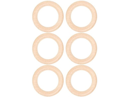 [90264991 1462782] lalana Holzring Hölzerner Ring 4.5 cm, 6 Stück