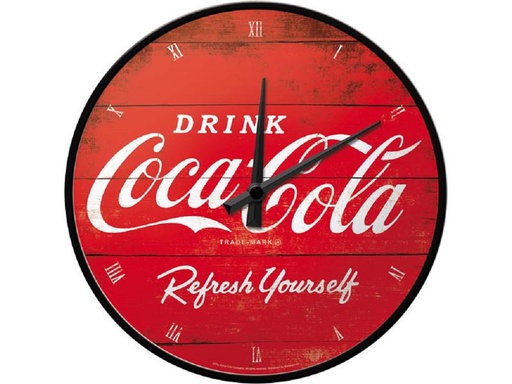 [90265004 1425575] Nostalgic Art Wanduhr Coca-Cola Ø 31 cm, Rot/Weiss