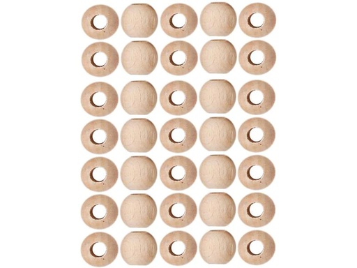 [90265006 1462791] lalana Holzperlen mit Grossloch 10 mm, 35 Stück