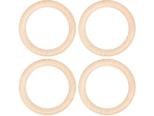 [90265047 1462780] lalana Holzring Hölzerner Ring 6.5 cm, 4 Stück