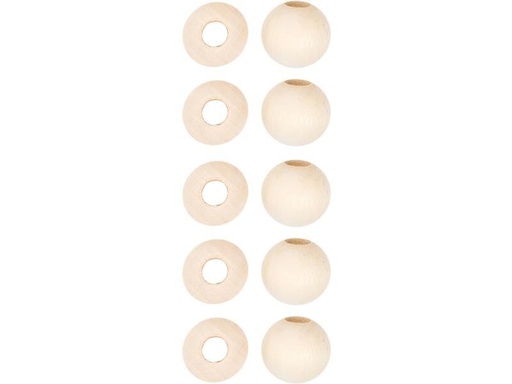 [90265056 1462786] lalana Holzperlen mit Grossloch 20 mm, 10 Stück