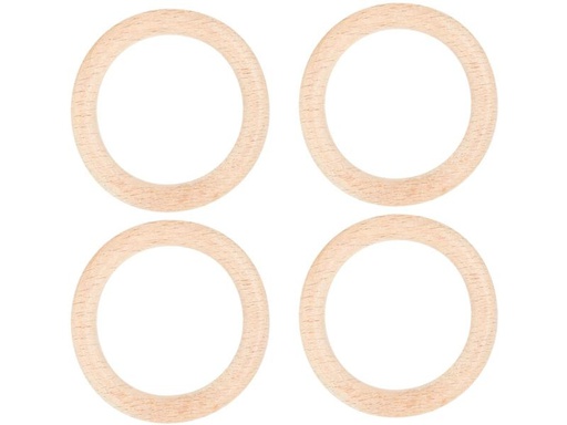[90265065 1462781] lalana Holzring Hölzerner Ring 5.5 cm, 4 Stück