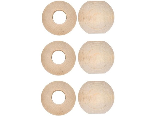 [90265090 1462785] lalana Holzperlen Hölzerne Perlen 25 mm, 6 Stück