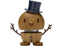 Hoptimist Aufsteller Bumble Schneemann Oak S 7.8 cm, Braun/Schwarz