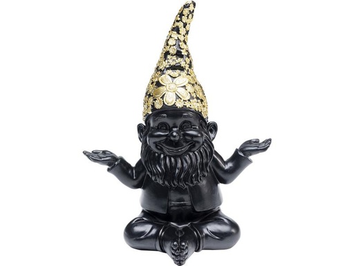 [90265621 1384204] Kare Dekofigur Zwerg Meditation Schwarz/Gold