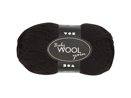 [90045804 1084456] Creativ Company Wolle Babygarn Merino 50 g 14/4 Schwarz