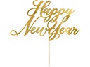 Partydeco Kuchen-Topper Happy New Year 1 Stück, Gold