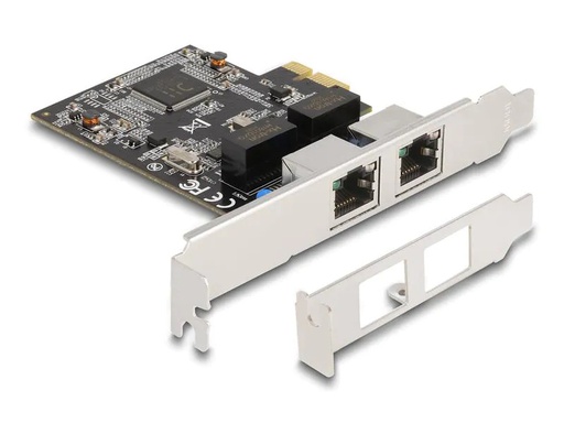 [90266125 1466314] Delock Netzwerkkarte 2xRJ45 Gigabit PCI-Express x1