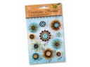 Folia Motivsticker Blumen Coffee Blau/Braun/Orange  11 Stück