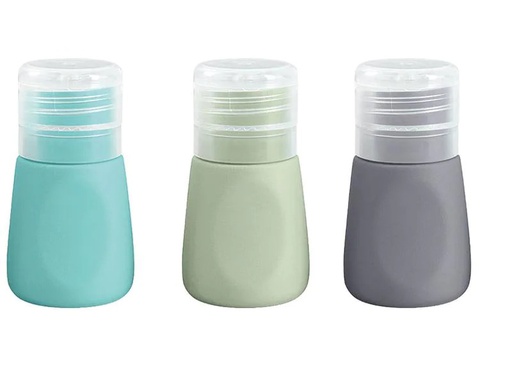 [90266260 1462866] diaqua® Kosmetikflaschen 3er Set, Türkis/Hellgrün/Grau
