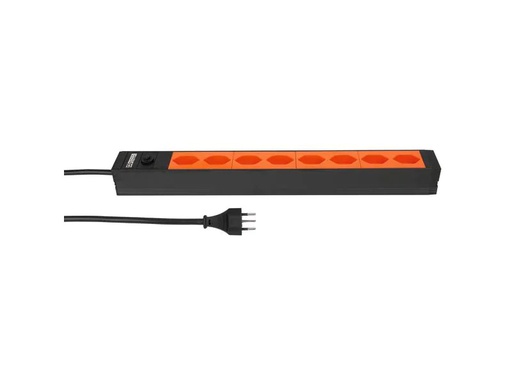 [90266545 1472796] STEFFEN 19 Steckdosenleiste Alu Modular 8x T13, Schwarz/Orange
