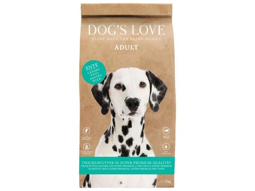 [90266862 1481038] Dog's Love Trockenfutter Adult, Ente, 12 kg