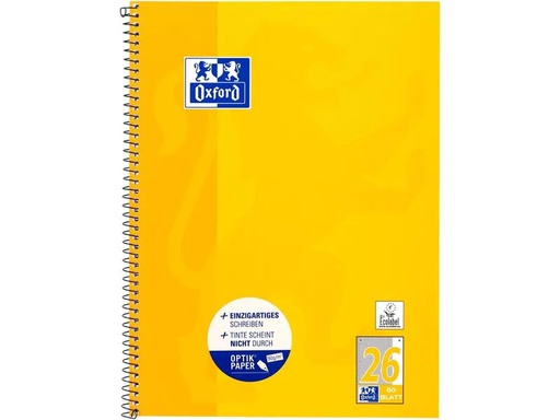[90266989 1470724] Oxford Schulheft Collegeblock A4+, kariert, Dunkelgelb