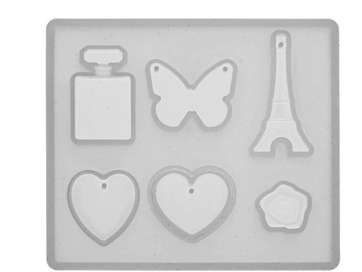 [90266996 1369073] Glorex Form aus Silikon 9 x 8 cm, 5-teilig, Paris