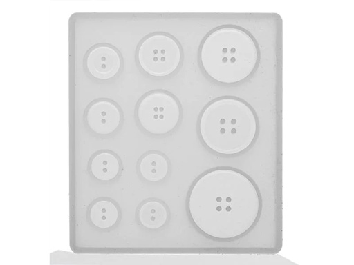 [90267068 1369072] Glorex Form aus Silikon 9 x 8 cm, 11-teilig, Knöpfe