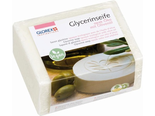[90267090 1369039] Glorex Glycerinseife Öko mit Olivenöl 500 g, Opak