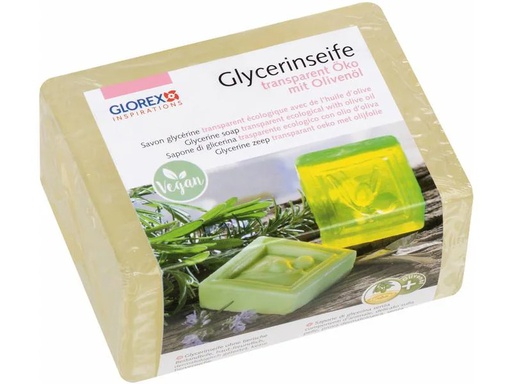 [90267164 1369038] Glorex Glycerinseife Öko mit Olivenöl 500 g, Transparent