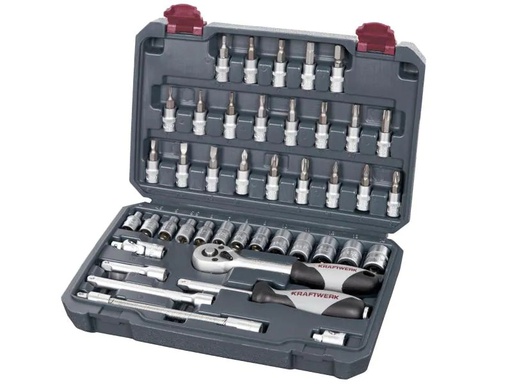 [90045954 992989] Kraftwerk Steckschlüssel-Set Basic-Line, 1/4, 42-teilig