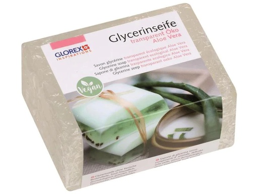 [90267228 1369040] Glorex Glycerinseife Öko mit Aloe Vera 500 g, Transparent