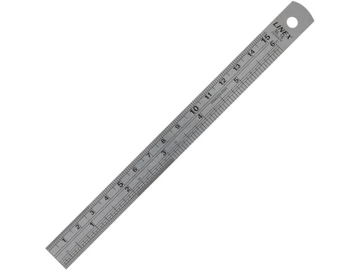 [90267323 1470708] Linex Lineal aus Stahl 15 cm , Grau
