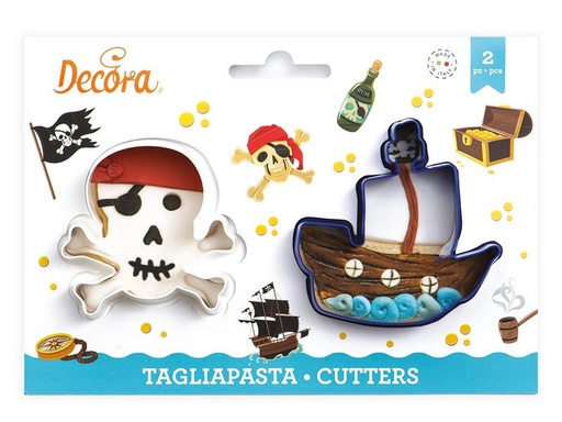 [90267432 1478530] Decora Guetzli-Ausstecher-Set 2 Stück, Piraten Set Nr. 2