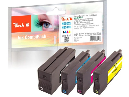 [90267622 1476281] Peach Tinte HP Nr. 950XL/951XL Multi-Pack BK, C, M, Y