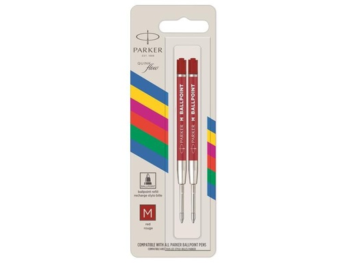 [90267778 1474574] Parker Schreibmine Quinkflow Medium (M), Rot, 2 Stück