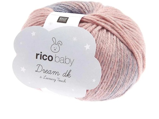 [90268330 1482399] Rico Design Wolle Baby Dream dk 50 g, Blaugrau; Rosa