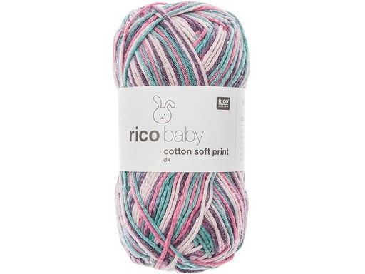 [90268455 1482385] Rico Design Wolle Baby Cotton Soft Print 50 g, Rosa; Türkis