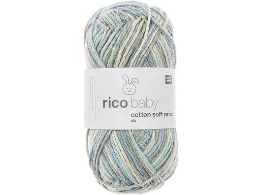 [90268539 1482384] Rico Design Wolle Baby Cotton Soft Print 50 g, Grau; Türkis