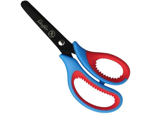 [90268762 1471658] Läufer Kinderschere 13 cm, Edelstahl, Rechtshänder, Blau/Rot