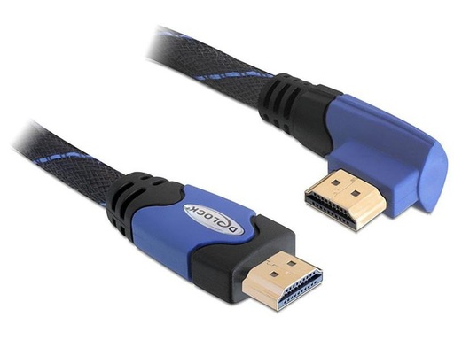 [90268985 1486077] Delock Kabel gewinkelt links HDMI - HDMI, 2 m, Blau