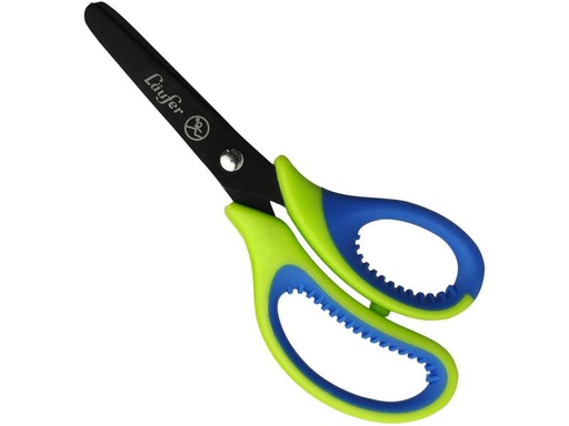 [90269041 1471656] Läufer Kinderschere 13 cm, Edelstahl, Rechtshänder, Grün/Blau