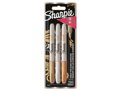 [90269044 1474579] Sharpie Permanent-Marker 3 Stück, Metallic
