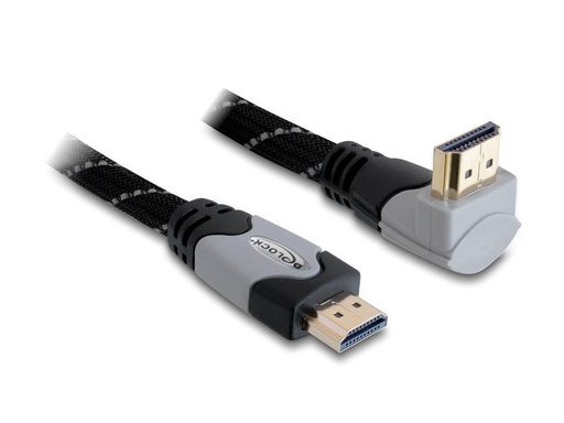 [90269047 1486081] Delock Kabel gewinkelt oben HDMI - HDMI, 2 m, Grau