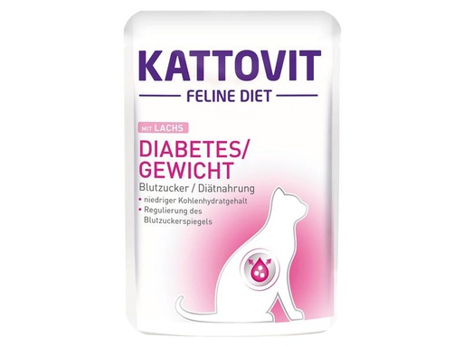 [90269059 1480701] Kattovit Nassfutter Diabetes Lachs und Reis, 85 g