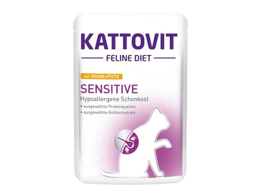 [90269205 1480706] Kattovit Nassfutter Sensitive Huhn und Pute, 85 g
